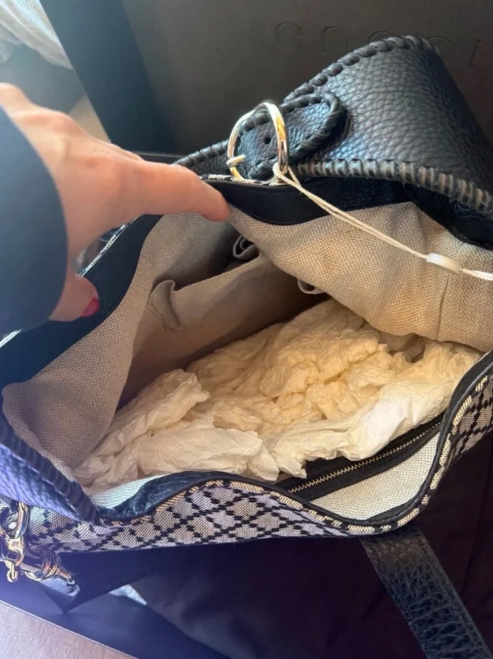 GUCCI Jackie Diamante canvas bag - Picture 8 of 14